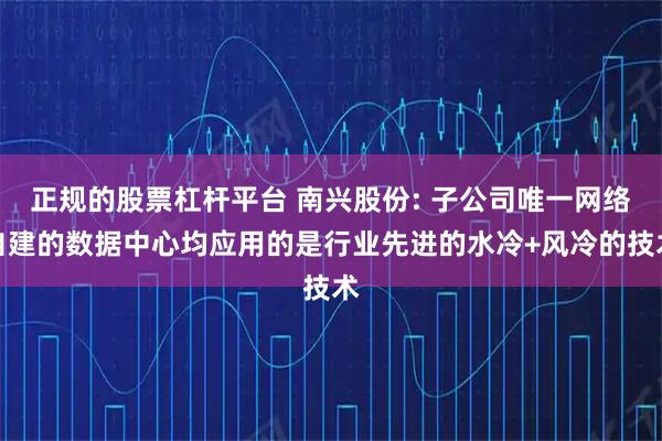 正规的股票杠杆平台 南兴股份: 子公司唯一网络自建的数据中心均应用的是行业先进的水冷+风冷的技术